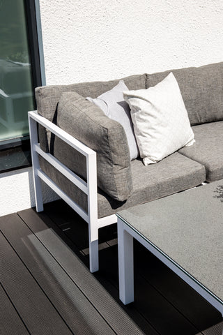 Venture Home Copacabana Hörndel - Vit Alu / Grå Kudde