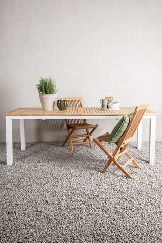 Panamabord 224/324 - Vit/Teak