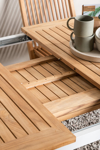 Panamabord 224/324 - Vit/Teak