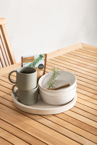 Panamabord 224/324 - Vit/Teak