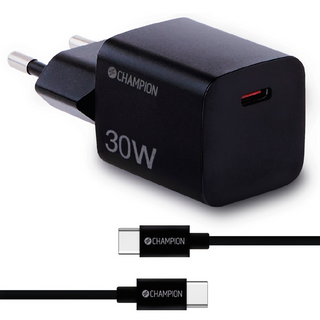 Champion Laddare 30W + USB-C Kabel Svart