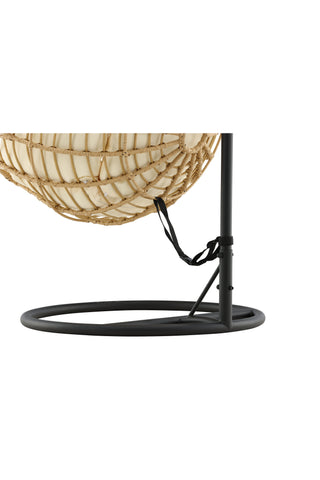 Viga - Hängstol Rund - Svart Ram / Natur Wicker / Offwhite Kudde