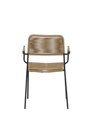 Lindos - Fåtölj 2-pack - Svart Alu / Latte rep