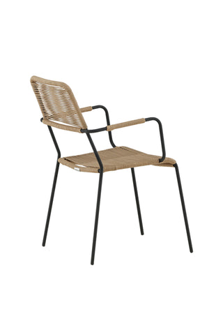 Lindos - Fåtölj 2-pack - Svart Alu / Latte rep