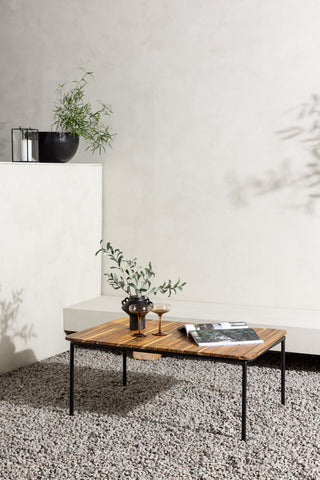 Venture Home Penh Sofatable Steel - Svart / Acacia / Rektangulär 65*100*40