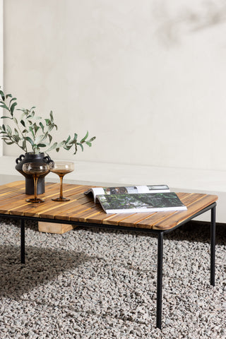 Venture Home Penh Sofatable Steel - Svart / Acacia / Rektangulär 65*100*40