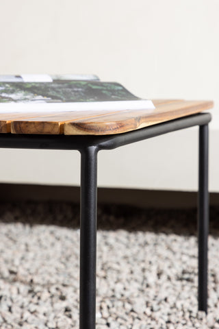 Venture Home Penh Sofatable Steel - Svart / Acacia / Rektangulär 65*100*40