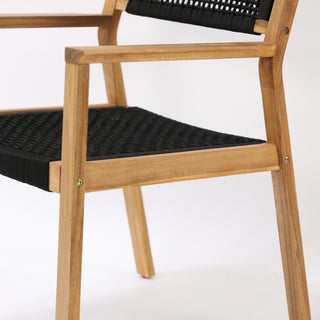 Little John Matstol 2-pack - Svart rep / Acacia