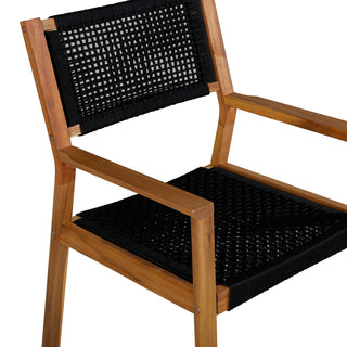 Little John Matstol 2-pack - Svart rep / Acacia