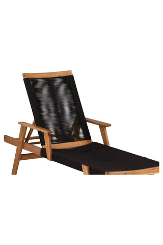 Little John Sun Lounge - Black Rope / Acacia