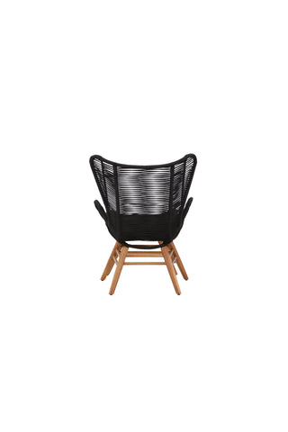 Tingeling Lounge Chair inkl. Pall - Svart rep / Acacia