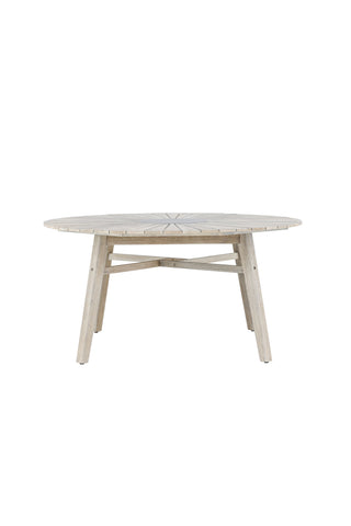 Venture Home Rives - Bord ø 150 - Antik Vit Acacia / Gråsten