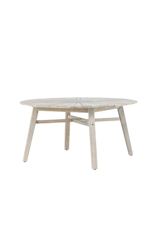 Venture Home Rives - Bord ø 150 - Antik Vit Acacia / Gråsten