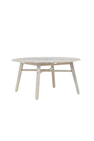 Venture Home Rives - Bord ø 150 - Antik Vit Acacia / Gråsten