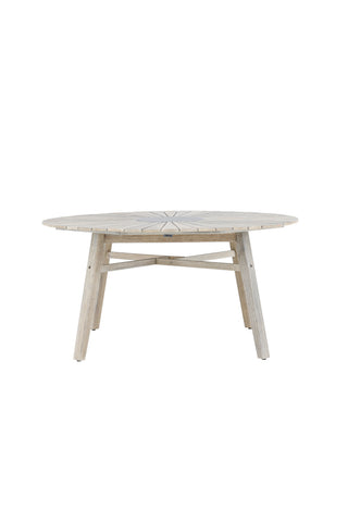 Venture Home Rives - Bord ø 150 - Antik Vit Acacia / Gråsten