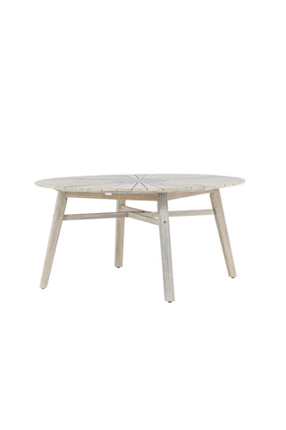 Venture Home Rives - Bord ø 150 - Antik Vit Acacia / Gråsten