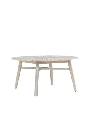 Venture Home Rives - Bord ø 150 - Antik Vit Acacia / Gråsten