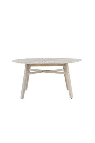 Venture Home Rives - Bord ø 150 - Antik Vit Acacia / Gråsten