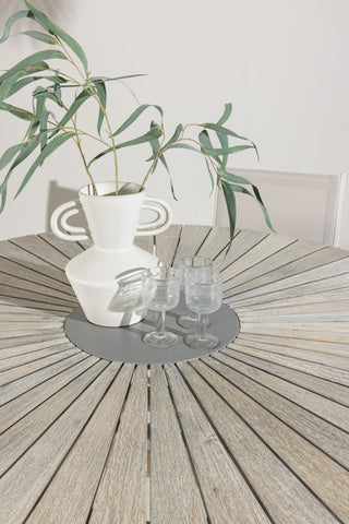 Venture Home Rives - Bord ø 150 - Antik Vit Acacia / Gråsten
