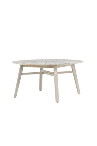 Venture Home Rives - Bord ø 150 - Antik Vit Acacia / Gråsten