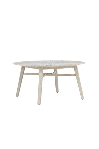 Venture Home Rives - Bord ø 150 - Antik Vit Acacia / Gråsten
