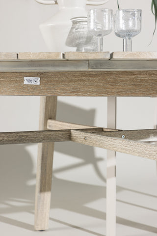 Venture Home Rives - Bord ø 150 - Antik Vit Acacia / Gråsten