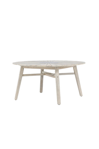 Venture Home Rives - Bord ø 150 - Antik Vit Acacia / Gråsten