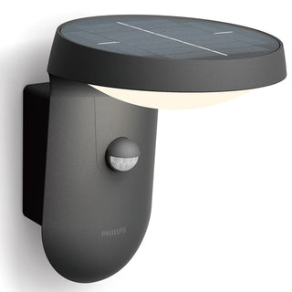 Philips Tyla Vägglampa Solcell IR-sensor Ultra Efficient LED 255lm IP44 Antracit