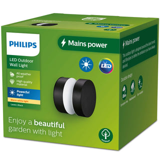 Philips Laven LED-vägglampa Rostfritt stål Svart IP44 Varmit 6W 600lm