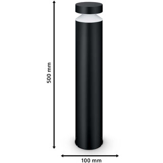 Philips Laven LED-pollare Rostfritt stål Svart IP44 Varmit 6W 600lm