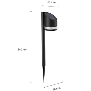 Philips Fyve Trädgårdslampa Vinklad Solcell Ultra Efficient LED 200lm Svart