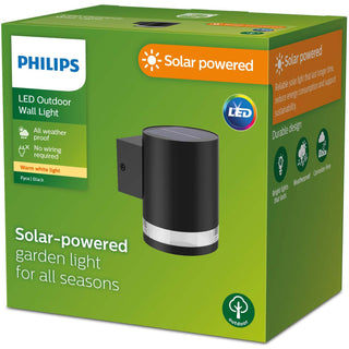 Philips Fyce Vägglampa Rak Solcell Ultra Efficient LED 200lm Svart