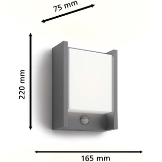 Philips Arbour Vägglampa Sensor Ultra Efficient LED  3,8W 800lm Antracit