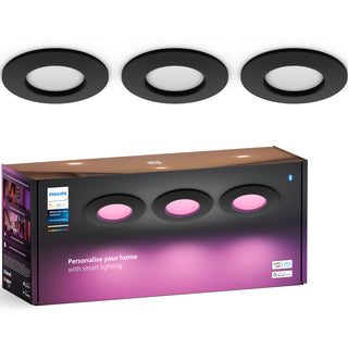 Philips Hue Slim Downlight S 90mm White and Color Ambiance Svart 3-pack
