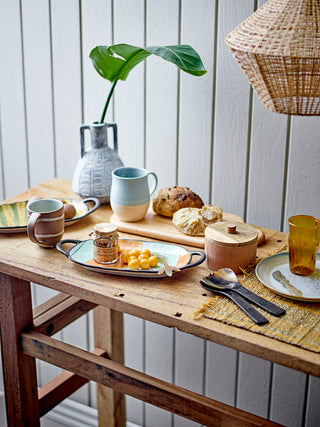 Askmugg, blå, stengods