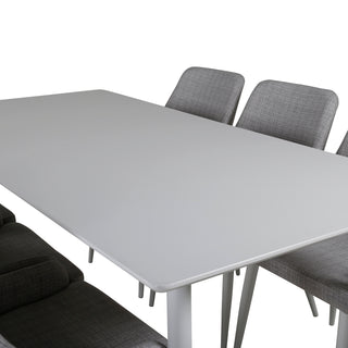 Venture Home Polar Matbord 180 cm - Vit skiva / White Legs+Plaza Matstol - Vit l