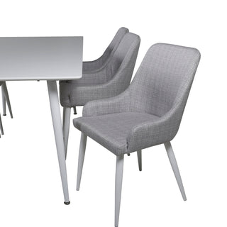 Venture Home Polar Matbord 180 cm - Vit skiva / White Legs+Plaza Matstol - Vit l