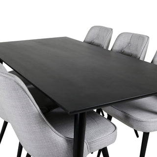 Venture Home Dipp Matbord - 180*90cm - Svart faner / helt svarta ben +Velvet Deluxe Di