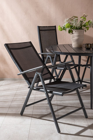 Venture Home Break - Matbord Runt- Svart / Svart - Alu / Aintwood - 120ø _1+ Break 5:pos Stol - Svart/Svart _4