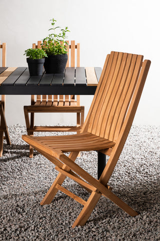 Venture Home Togo - Matbord- Svart / Teak - Allu / Teak - 150*100 _1+ Ghana - Fällstol- Naturell - Teak - _4