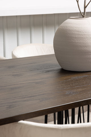Venture Home Ovalt matbord i sten - Svart / Moccafaner +Berit Stol - Svart / Beige sammet _6