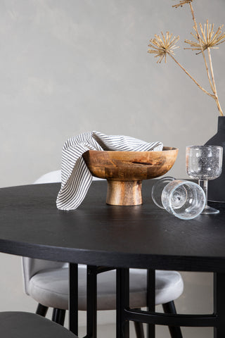 Venture Home Copenhagen Matbord - Svart / Svart faner + Matstol i sammet - Ljusgrå / Svart _4