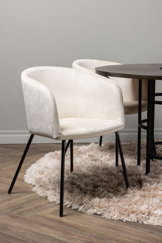 Venture Home Copenhagen Matbord - Svart / Moccafaner +Berit Stol - Svart / Beige sammet _4