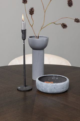 Venture Home Copenhagen Matbord - Svart / Moccafaner +Berit Stol - Svart / Beige sammet _4