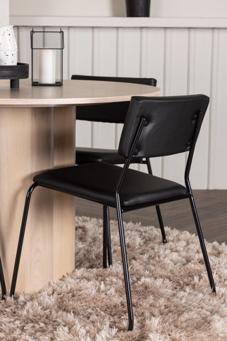 Venture Home Olivia Matbord-VittvättVeneer+KenthChair-Svart/SvartPU_4