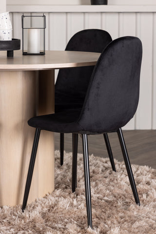 Venture Home Olivia Matbord-VitTvättVeneer+PolarMatstol-Svarta ben/Svarta sammet_4