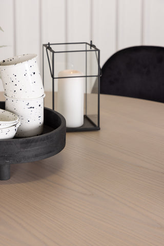 Venture Home Olivia Matbord-VitTvättVeneer+PolarMatstol-Svarta ben/Svarta sammet_4