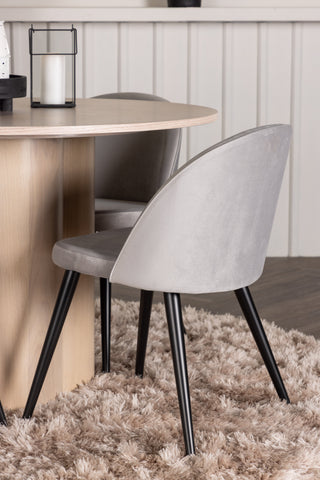 Venture Home Olivia Matbord-VittvättFöner+Smetmatsstol-Ljusgrå/Svart_4