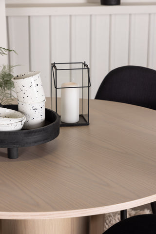 Venture Home Olivia Matbord-VittvättFöner+PolarMatstol-Svarta Ben-Svart Tyg_4
