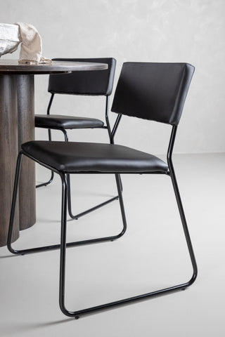 Venture Home Olivia Matbord-Mocca/MoccaFaner+KenthChair-Svart/SvartPU_4
